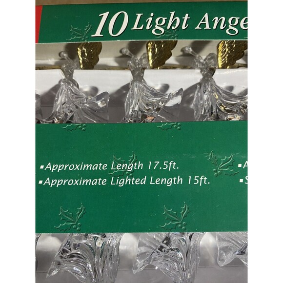 Vtg Sterling 10 Light Angel Set w Gold Wings & Clips Christmas Tree Lights NIB - Picture 5 of 7